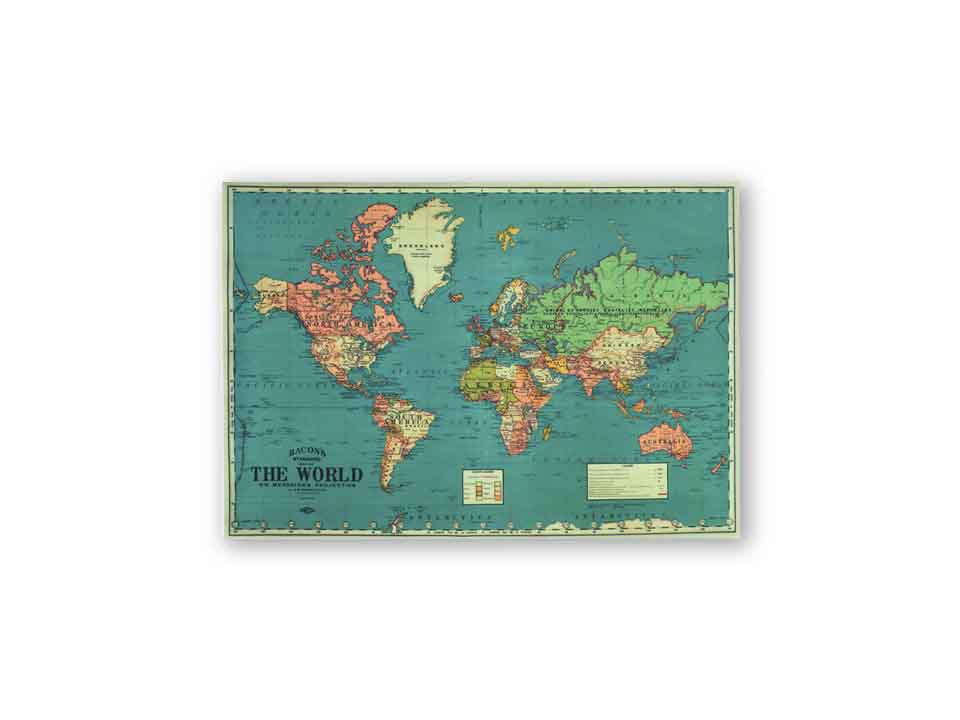 نقشه مخملی جهان کد ۵ - سایز کوچک